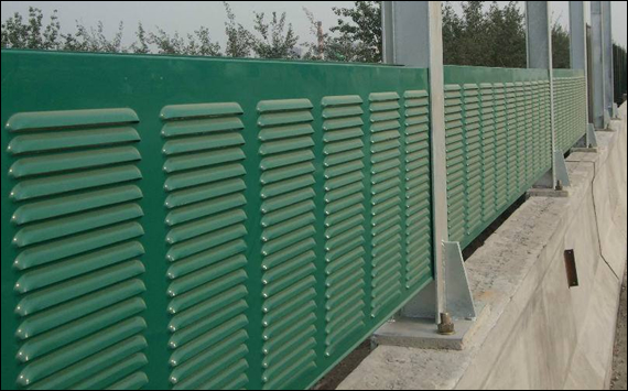 Galvanized plastic coated shutter noise barrier